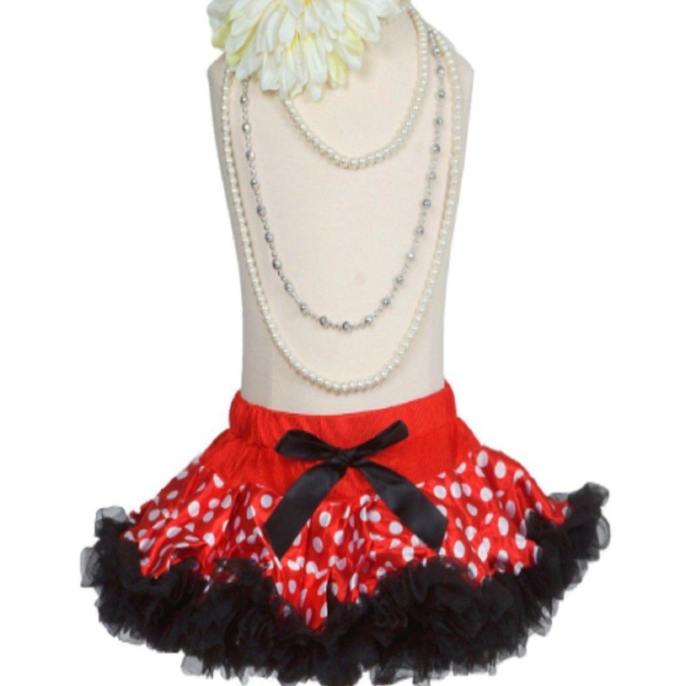 Red and White Polka Dots Ruffle Tutu Skirt